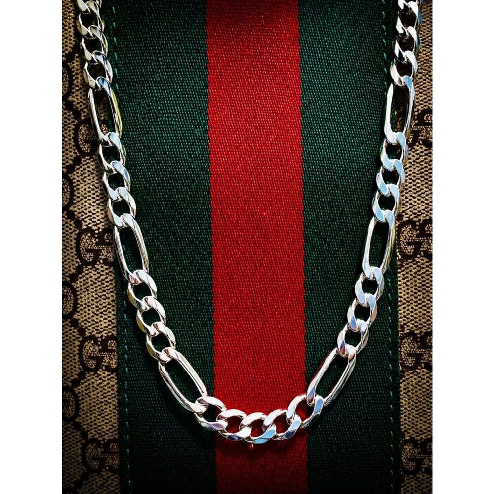 24" .925 sterling silver (italy) Figaro Necklace